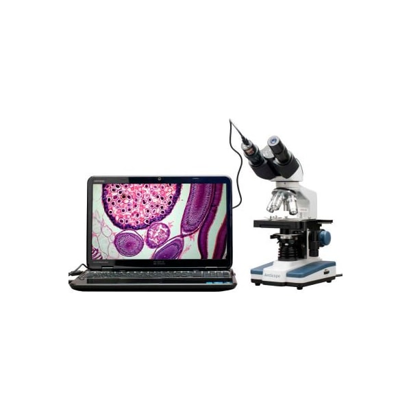 AmScope B120C-E1 40X-2500X LED Digital Binocular Compound Microscope with 3D Stage +1.3MP USB Camera